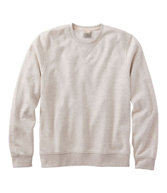 L.L.Bean Men's All Seasons Textured Sweats, Crewneck Silver Birch Heather