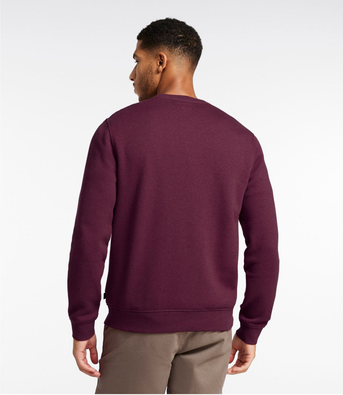 L.L.Bean Men's All Seasons Textured Sweats, Crewneck Silver Birch Heather
