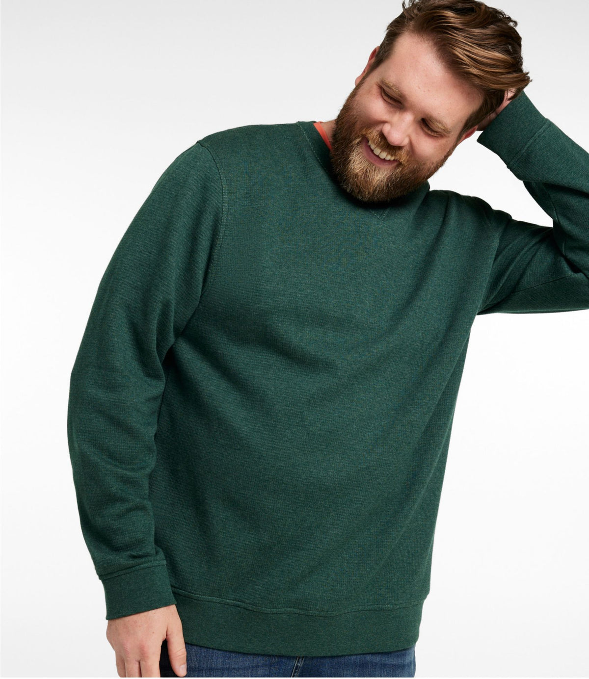 L.L.Bean Men's All Seasons Textured Sweats, Crewneck Silver Birch Heather