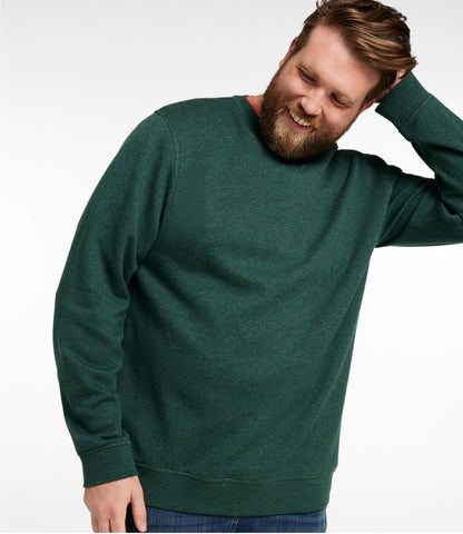 L.L.Bean Men's All Seasons Textured Sweats, Crewneck Silver Birch Heather