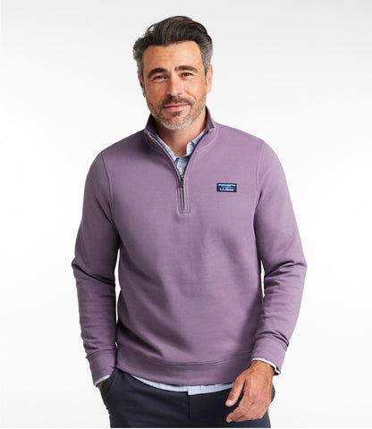 L.L.Bean Men's Comfort Stretch Performance® Piqué, Quarter-Zip Pullover Rustic Purple