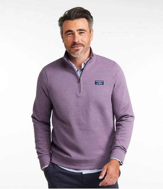 L.L.Bean Men's Comfort Stretch Performance® Piqué, Quarter-Zip Pullover Rustic Purple