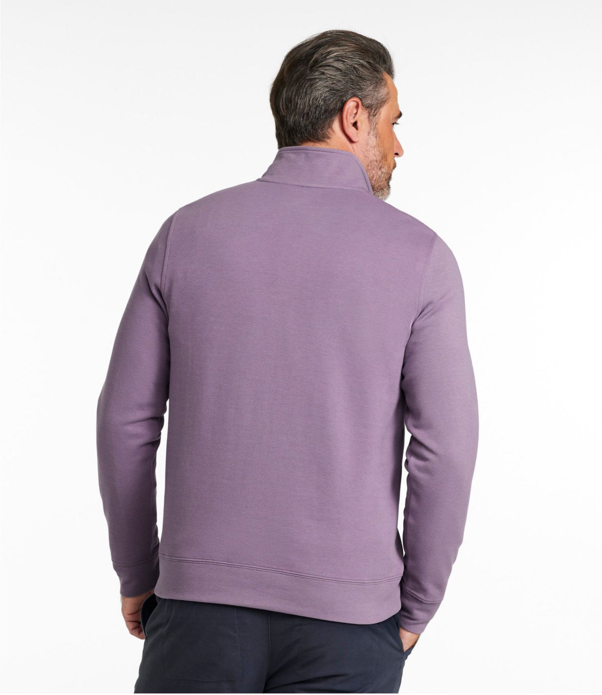 L.L.Bean Men's Comfort Stretch Performance® Piqué, Quarter-Zip Pullover Rustic Purple