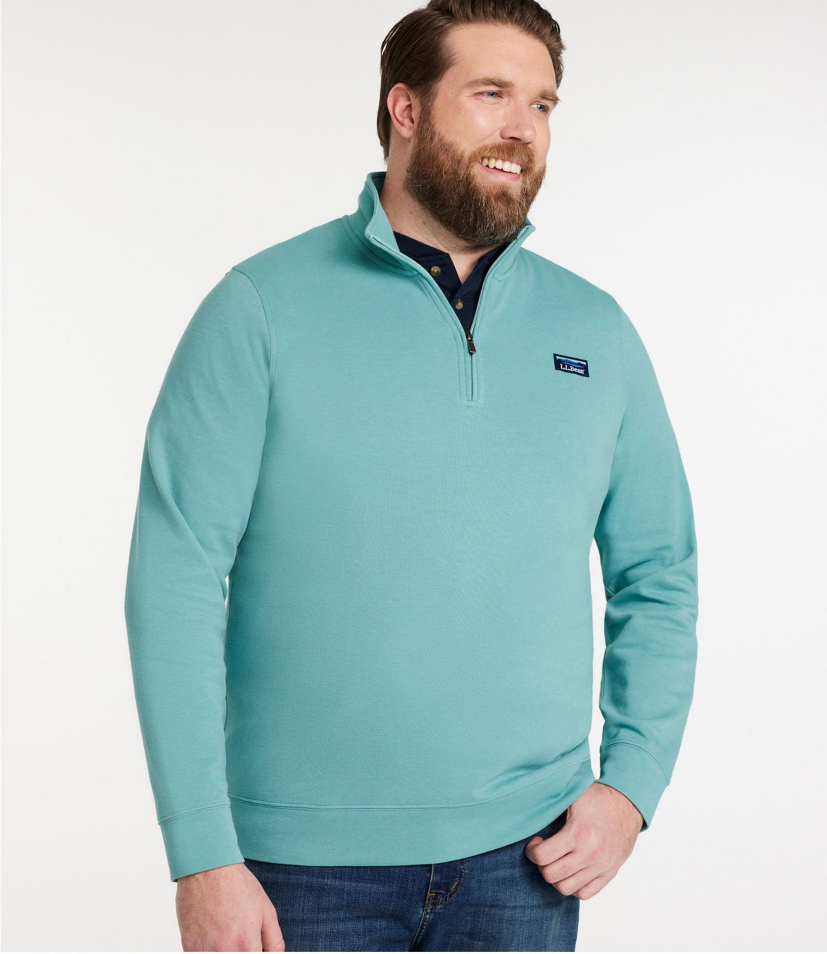 L.L.Bean Men's Comfort Stretch Performance® Piqué, Quarter-Zip Pullover Rustic Purple