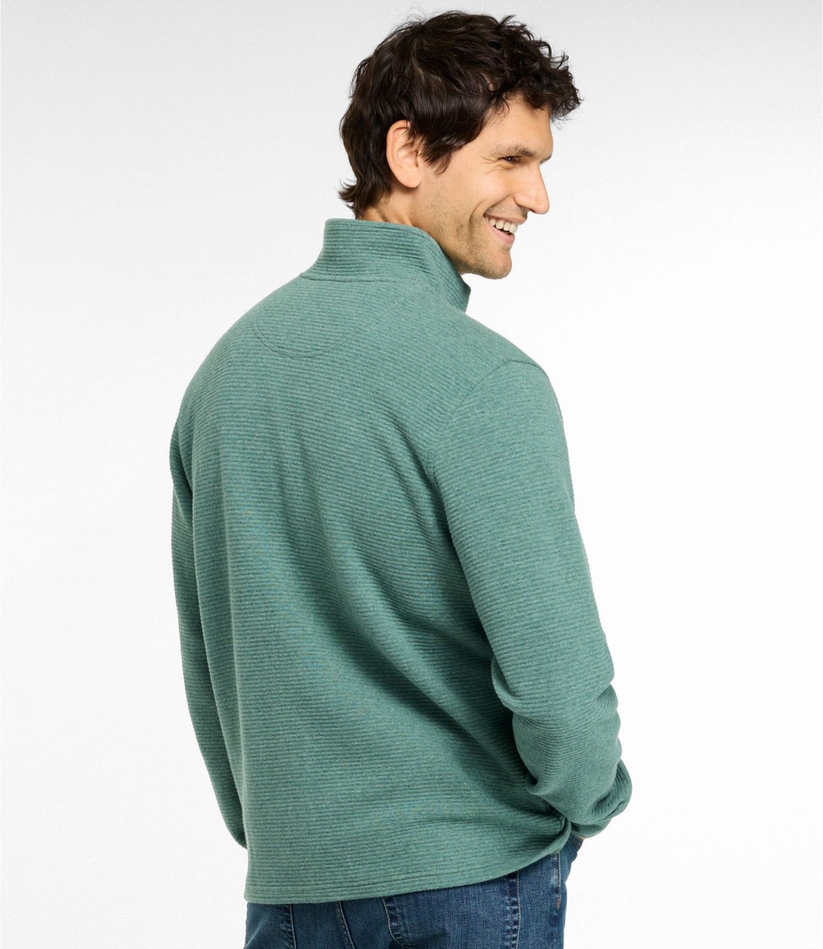 L.L.Bean Men's Lakewashed Double-Knit Full-Zip Classic Navy Heather