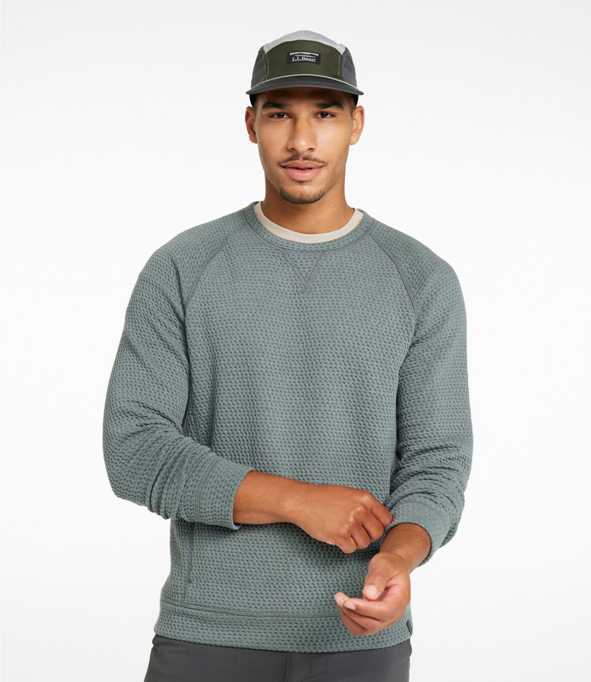 L.L.Bean Men's Ridgeknit Pullover, Crewneck Balsam