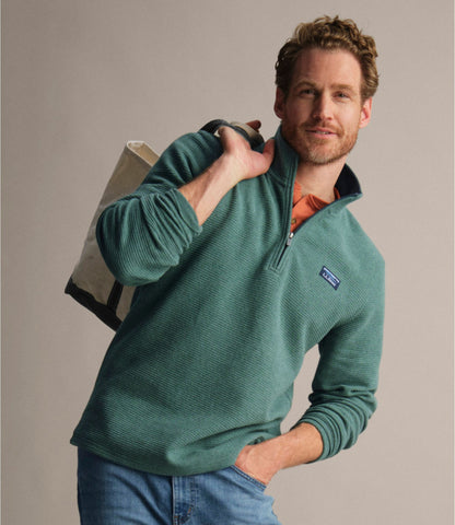 L.L.Bean Men's Lakewashed Double-Knit Quarter-Zip Pullover Lake Heather