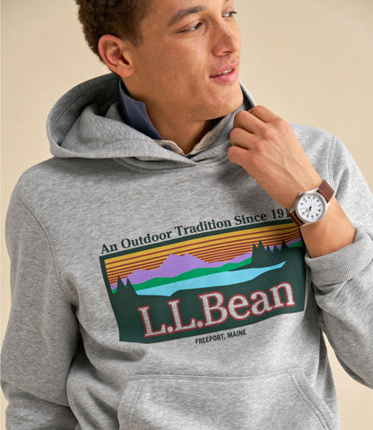 L.L.Bean Men's Essential Graphic Sweatshirts, Hoodie Classic Navy L.L.Bean