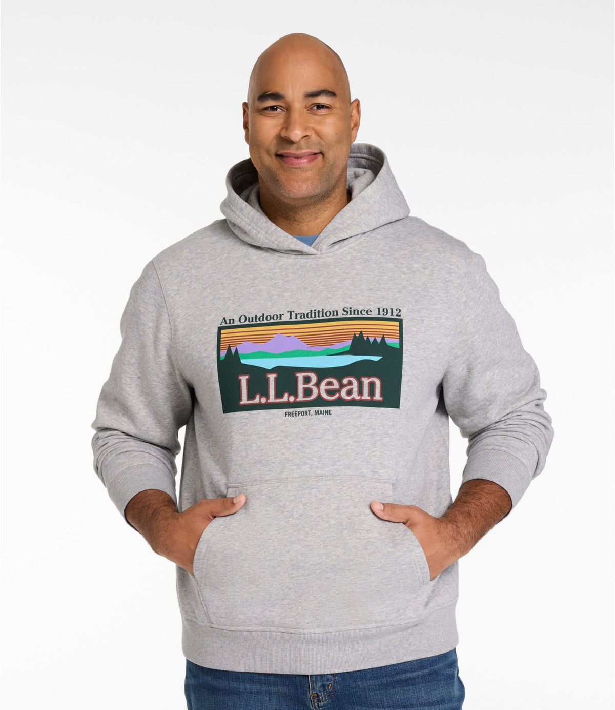 L.L.Bean Men's Essential Graphic Sweatshirts, Hoodie Classic Navy L.L.Bean