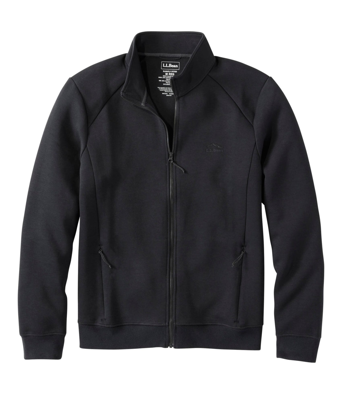 L.L.Bean Men's Multisport Lifestyle Sweatshirt, Full-Zip Midnight Black