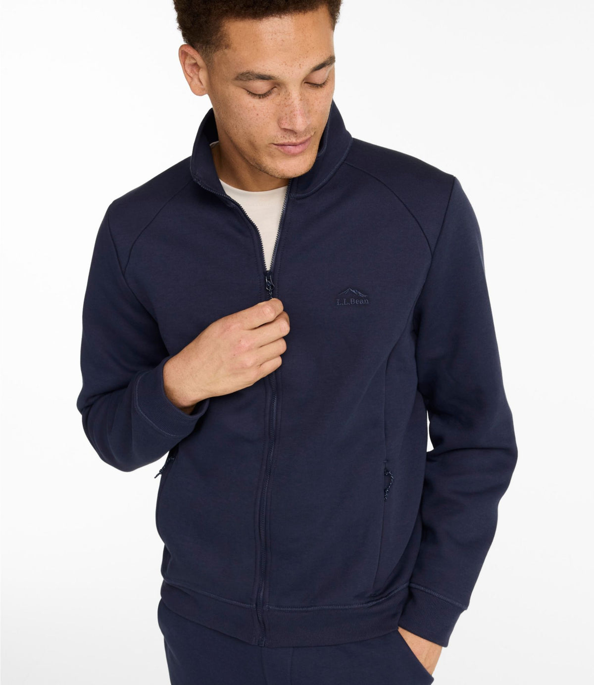 L.L.Bean Men's Multisport Lifestyle Sweatshirt, Full-Zip Midnight Black