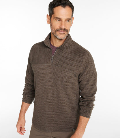 L.L.Bean Men's Ridgeknit Pullover, Quarter-Zip Dark Cinder