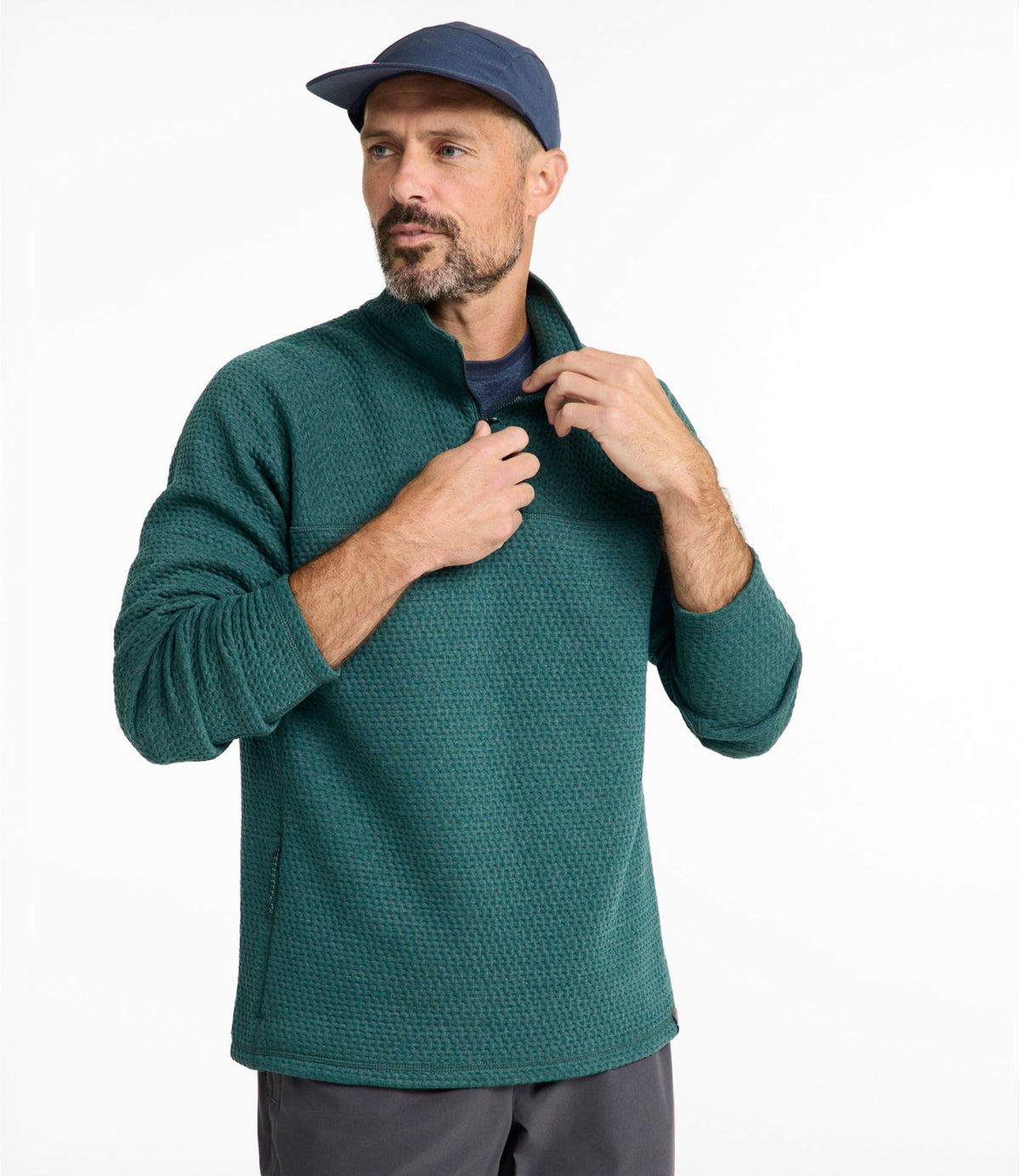 L.L.Bean Men's Ridgeknit Pullover, Quarter-Zip Dark Cinder
