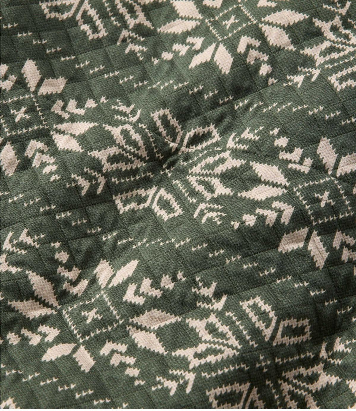 L.L.Bean Men's Bean's Quilted Sweatshirt, Mockneck, Print Thyme Snowflake