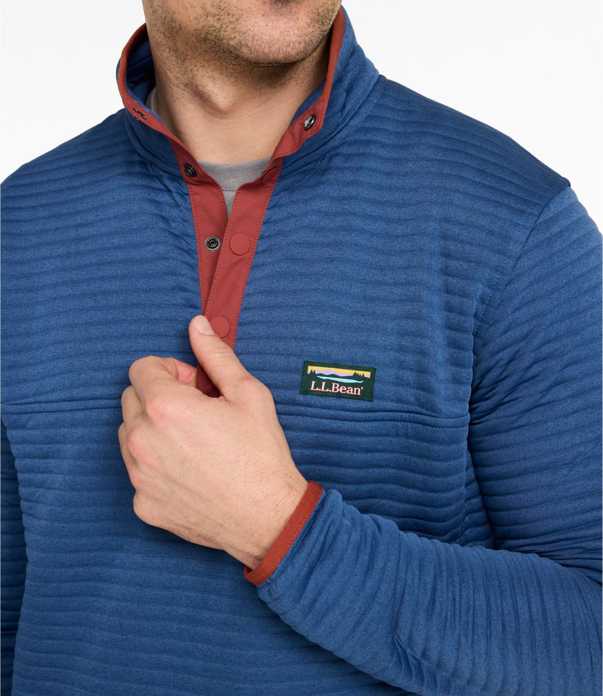L.L.Bean Men's Airlight Knit Pullover Deep Blue