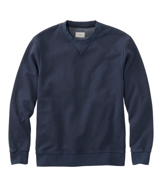 L.L.Bean Men's Sunwashed Sweatshirt, Crewneck Faded Redwood