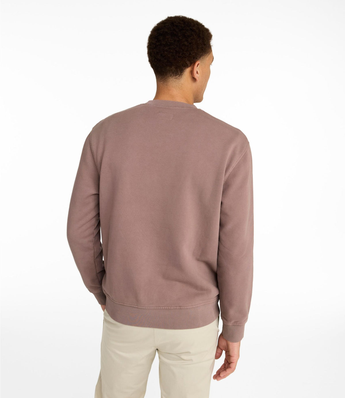 L.L.Bean Men's Sunwashed Sweatshirt, Crewneck Faded Redwood