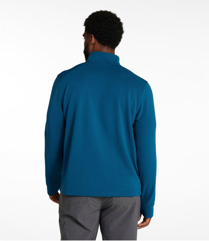 L.L.Bean Men's VentureStretch Ottoman-Rib Pullover, Quarter-Zip Carbon Navy