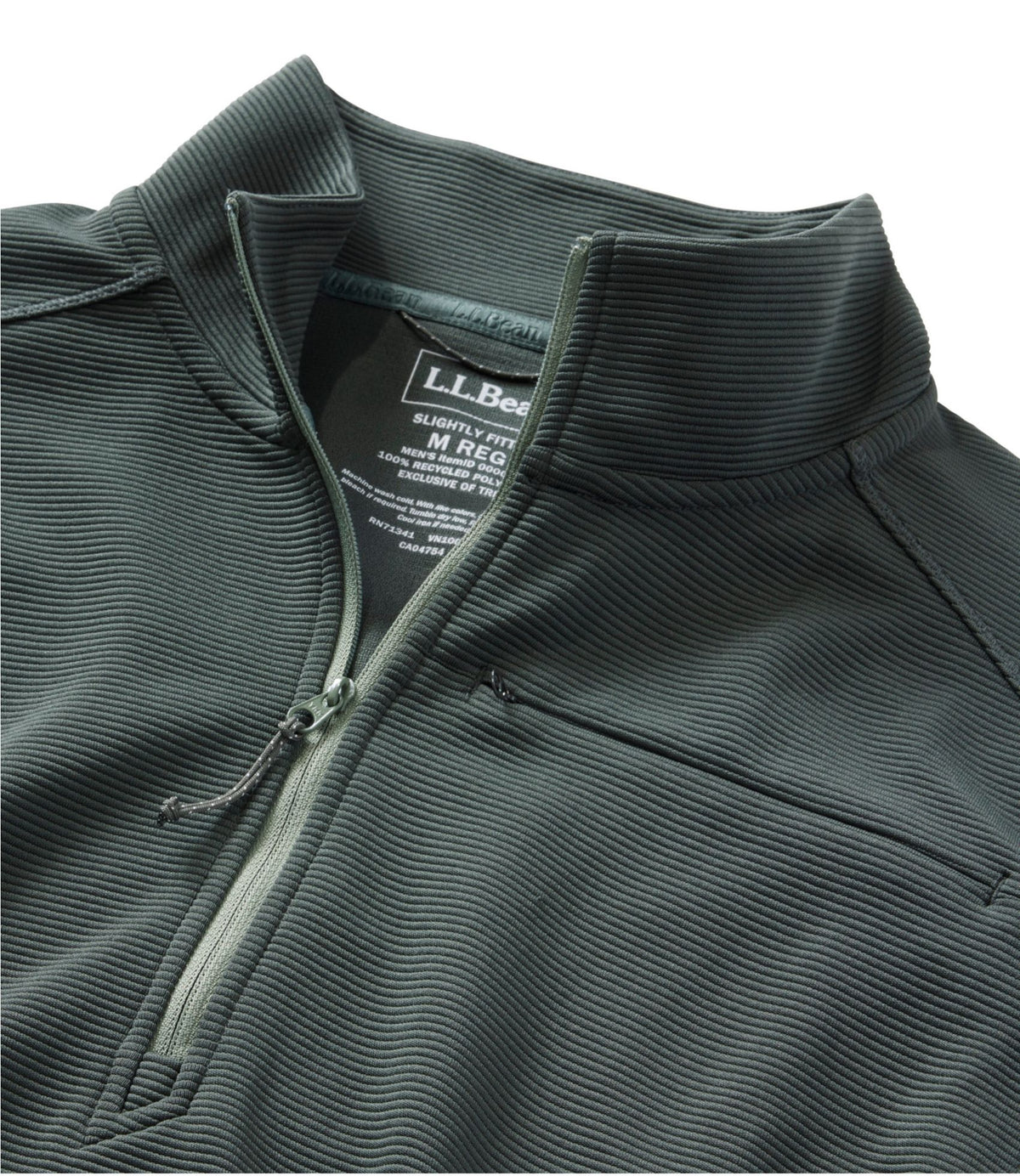 L.L.Bean Men's VentureStretch Ottoman-Rib Pullover, Quarter-Zip Carbon Navy