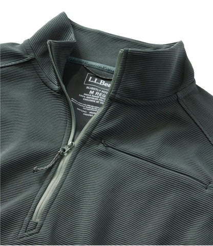 L.L.Bean Men's VentureStretch Ottoman-Rib Pullover, Quarter-Zip Carbon Navy