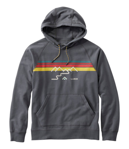 L.L.Bean Men's Bean's Comfort Camp Hoodie, Graphic Iron Mountain Colorbars