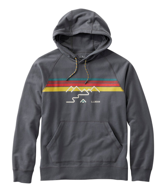 L.L.Bean Men's Bean's Comfort Camp Hoodie, Graphic Iron Mountain Colorbars