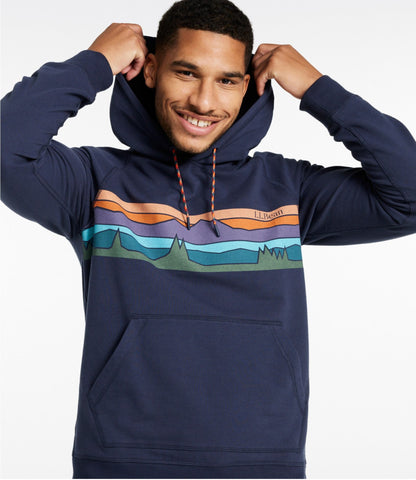 L.L.Bean Men's Bean's Comfort Camp Hoodie, Graphic Iron Mountain Colorbars