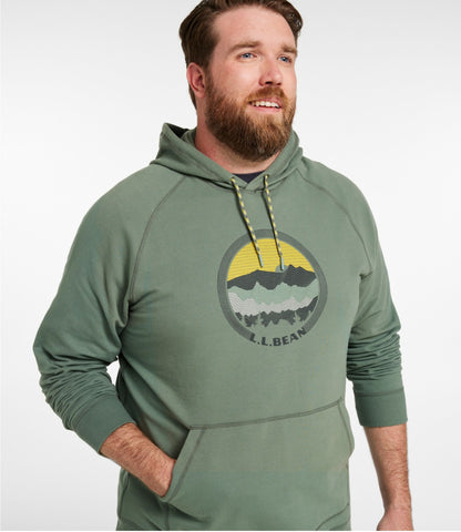 L.L.Bean Men's Bean's Comfort Camp Hoodie, Graphic Iron Mountain Colorbars
