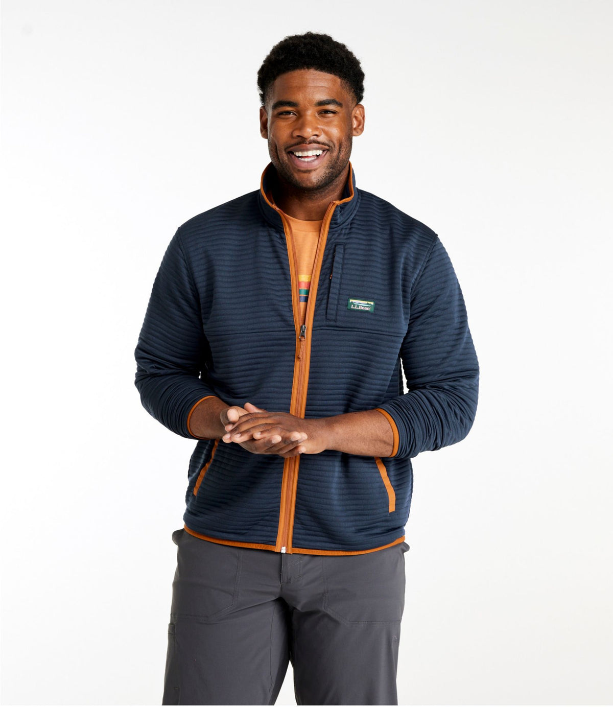 L.L.Bean Men's Airlight Knit Full-Zip Alloy Gray