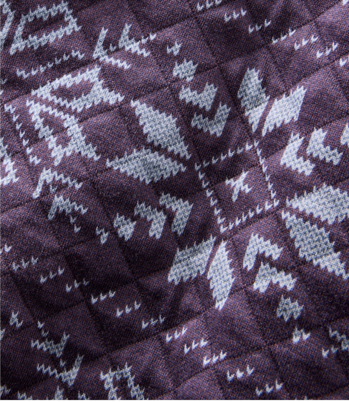 L.L.Bean Men's Bean's Quilted Sweatshirt, Crewneck, Print Eggplant Snowflake