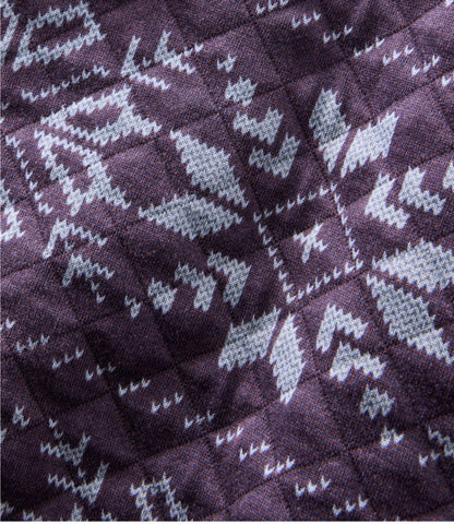 L.L.Bean Men's Bean's Quilted Sweatshirt, Crewneck, Print Eggplant Snowflake