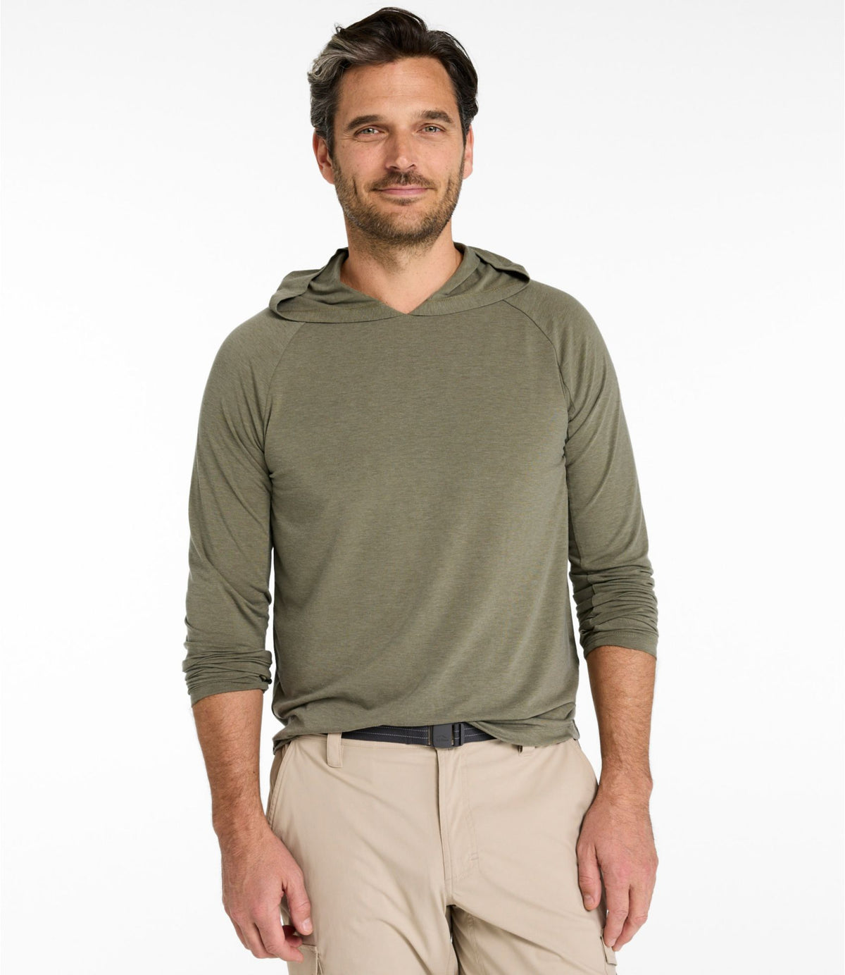 L.L.Bean Men's SunSmart Comfort Hoodie, Long-Sleeve Faded Orange