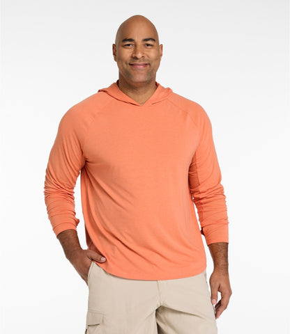 L.L.Bean Men's SunSmart Comfort Hoodie, Long-Sleeve Faded Orange