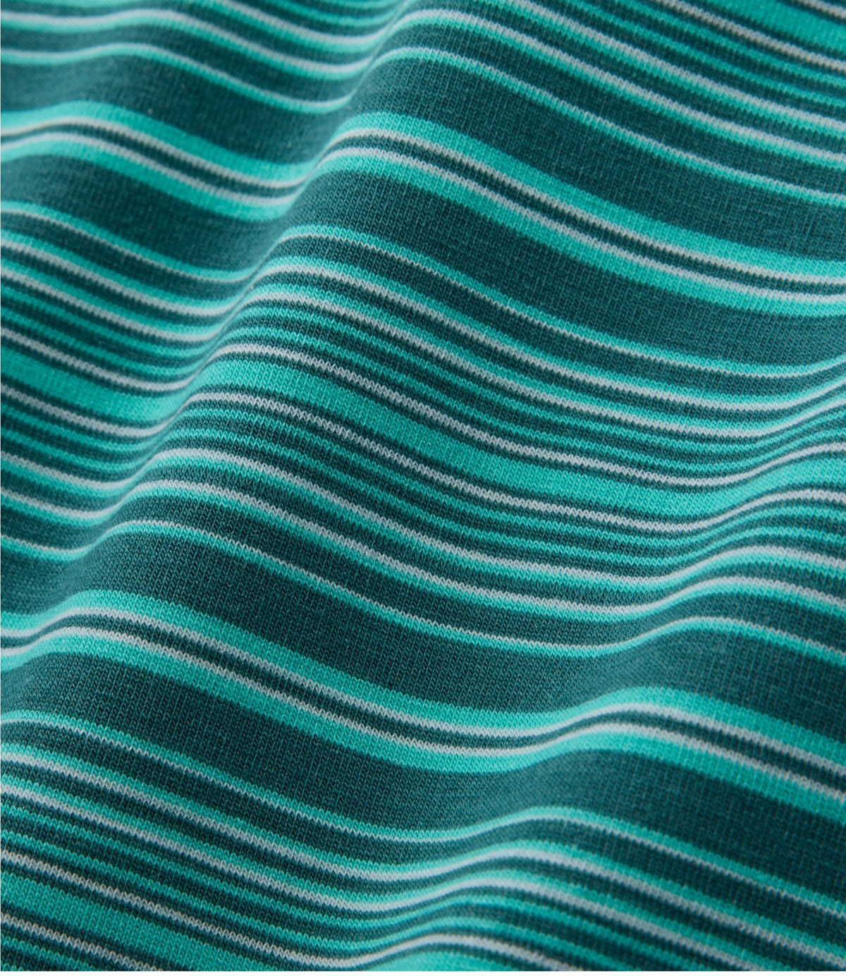 L.L.Bean Men's Everyday SunSmart® Tee, Long-Sleeve Quarter-Zip Stripe Shade Teal Stripe