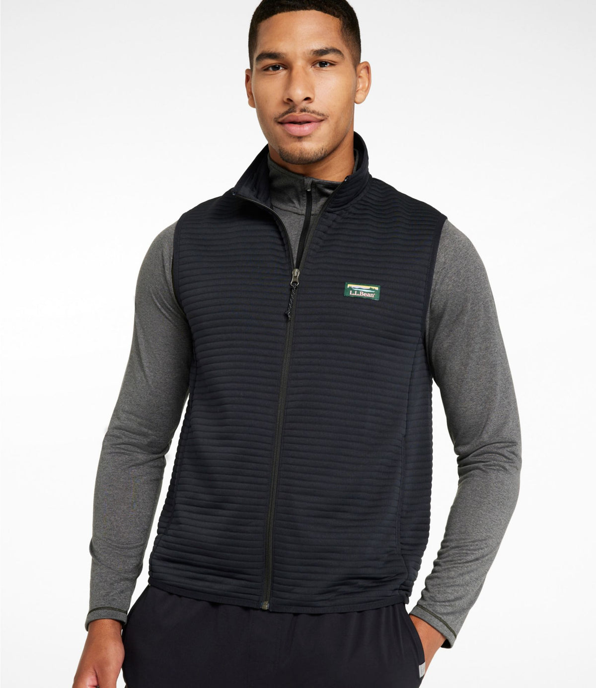 L.L.Bean Men's Airlight Vest Mid-Night Black