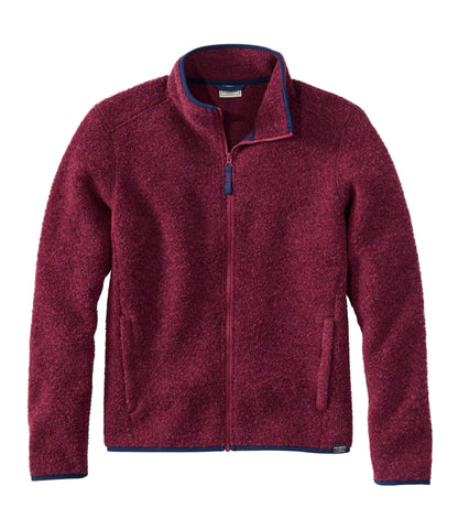 L.L.Bean Men's All Season Wool Fleece Full-Zip Sweater Bordeaux