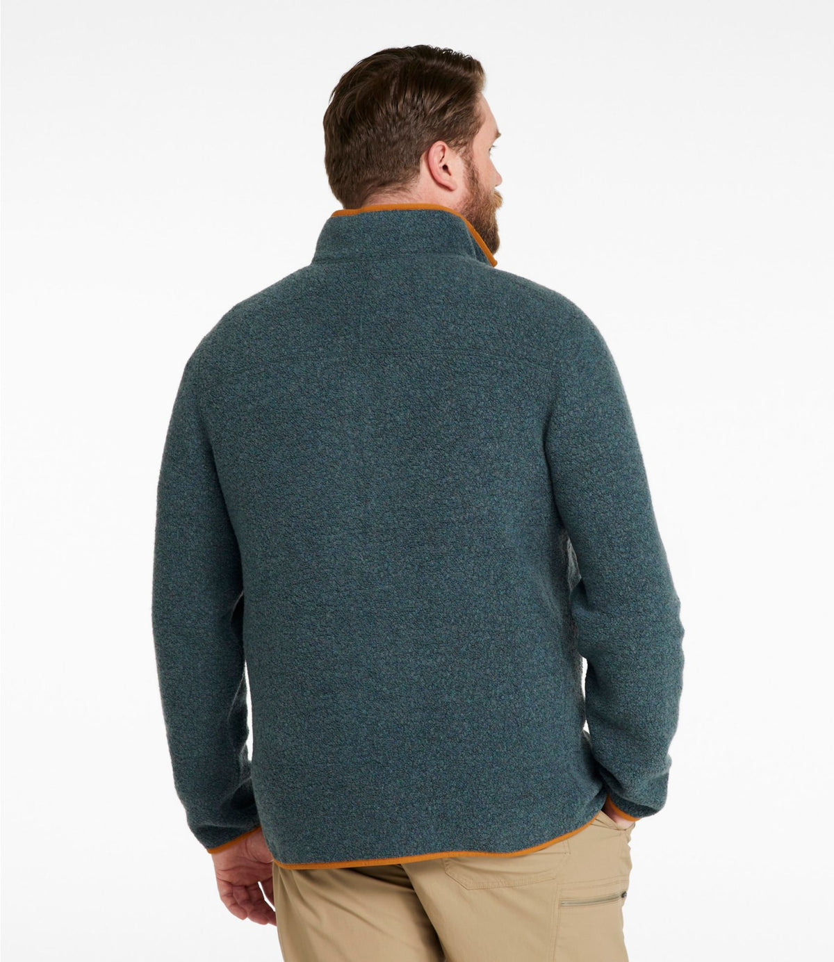 L.L.Bean Men's All Season Wool Fleece Full-Zip Sweater Bordeaux