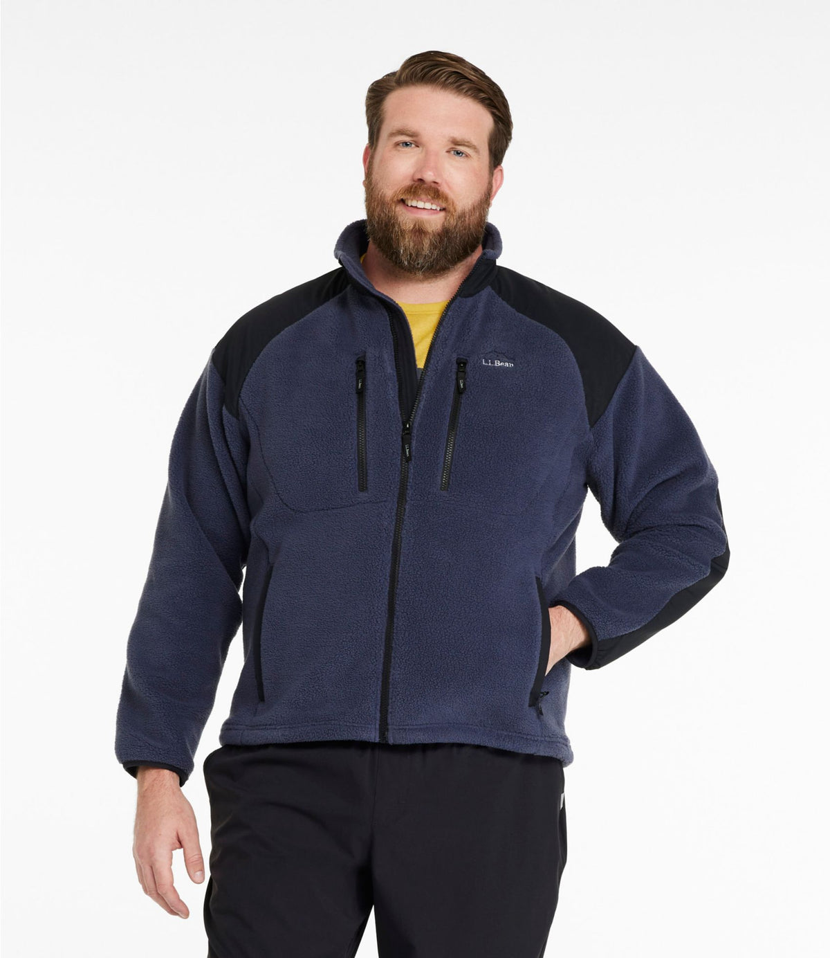 L.L.Bean Men's All-Conditions Fleece Jacket Carbon Navy