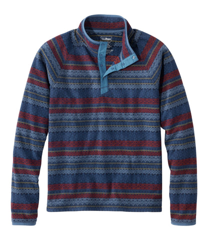 L.L.Bean Men's All Season Access Fleece Pullover, Print Carbon Navy Fair Isle