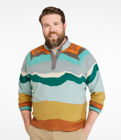 L.L.Bean Men's All Season Access Fleece Pullover, Print Carbon Navy Fair Isle