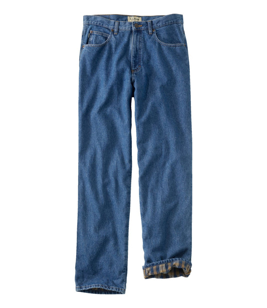 L.L.Bean Men's Double L® Jeans, Relaxed Fit, Flannel-Lined Stonewashed