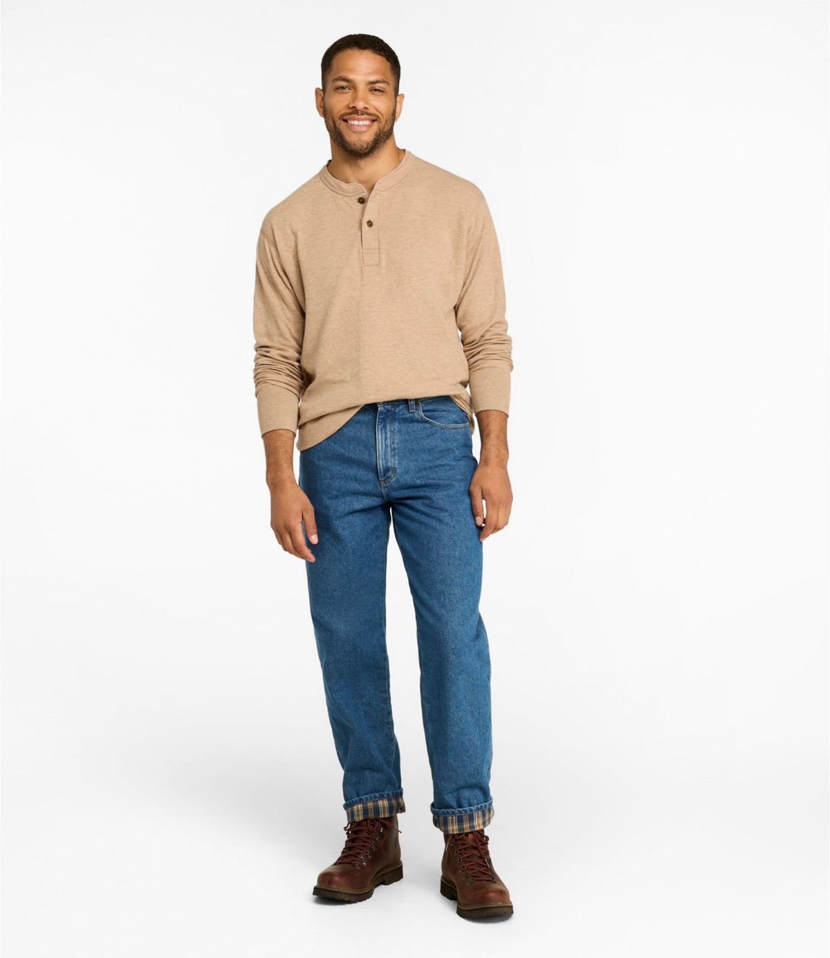L.L.Bean Men's Double L® Jeans, Relaxed Fit, Flannel-Lined Stonewashed