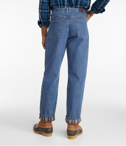 L.L.Bean Men's Double L® Jeans, Relaxed Fit, Flannel-Lined Stonewashed
