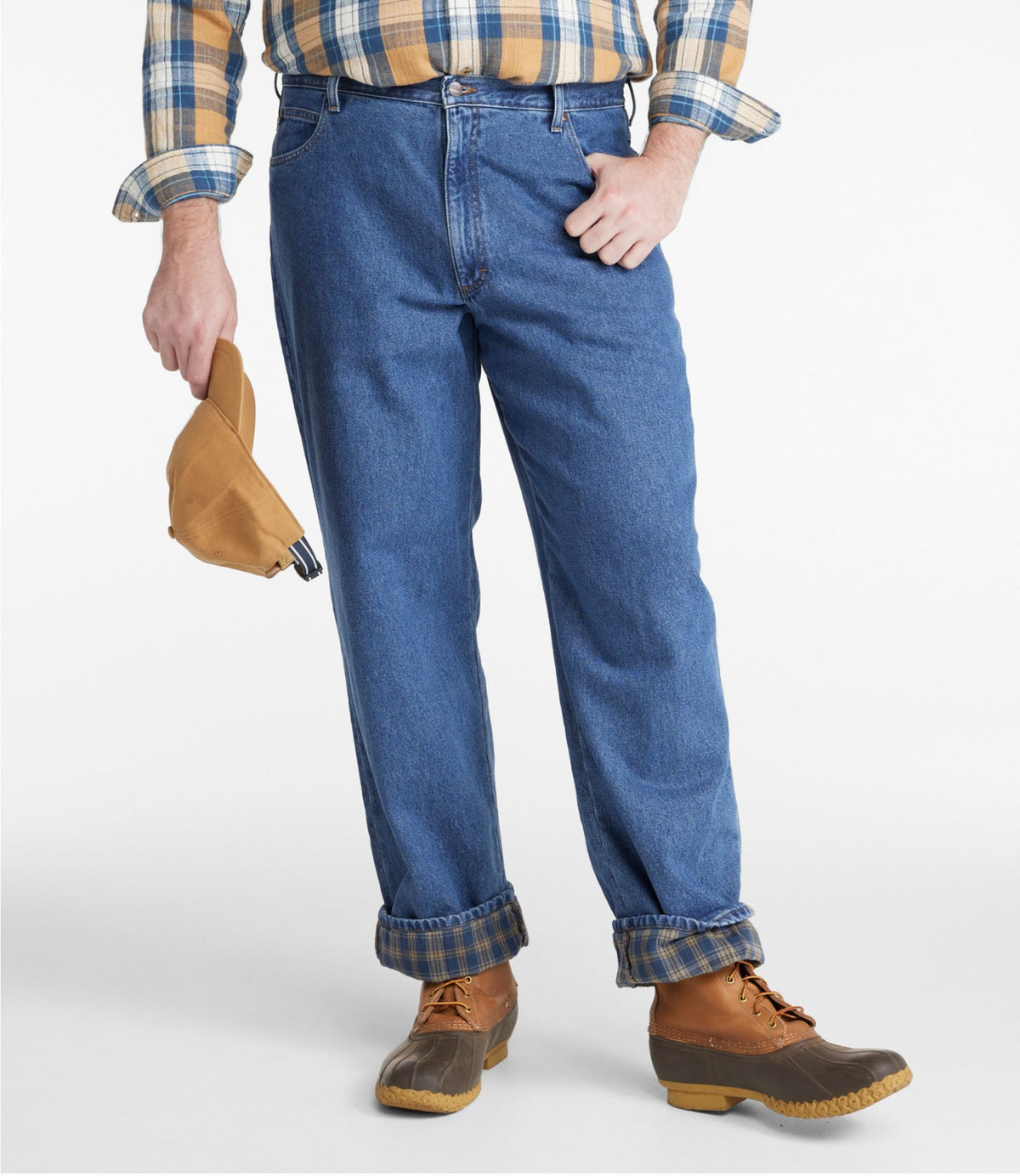 L.L.Bean Men's Double L® Jeans, Relaxed Fit, Flannel-Lined Stonewashed