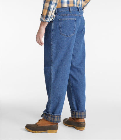 L.L.Bean Men's Double L® Jeans, Relaxed Fit, Flannel-Lined Stonewashed