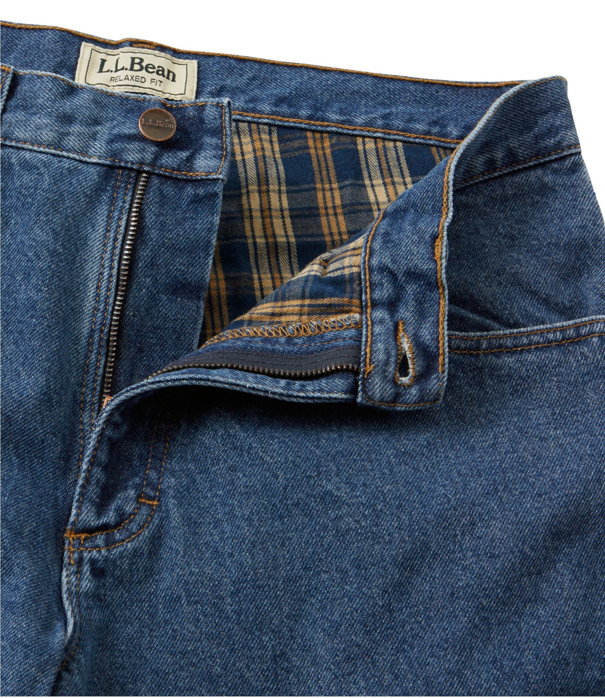 L.L.Bean Men's Double L® Jeans, Relaxed Fit, Flannel-Lined Stonewashed