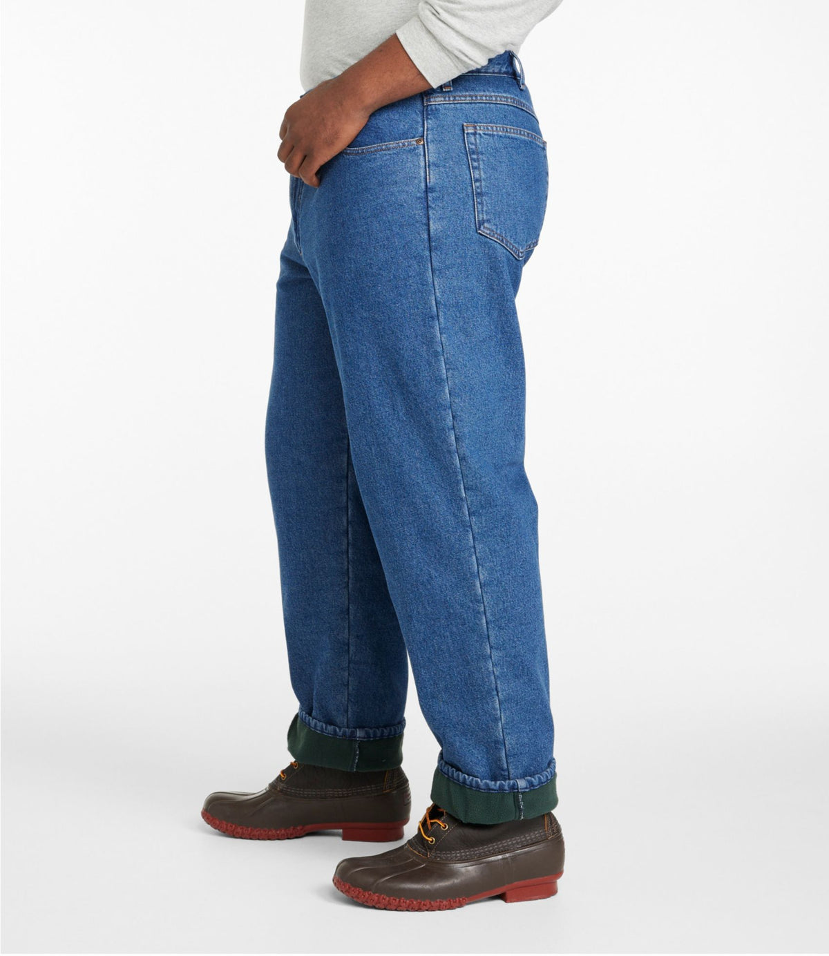 L.L.Bean Men's Double L® Jeans, Relaxed Fit, Fleece-Lined Stonewashed