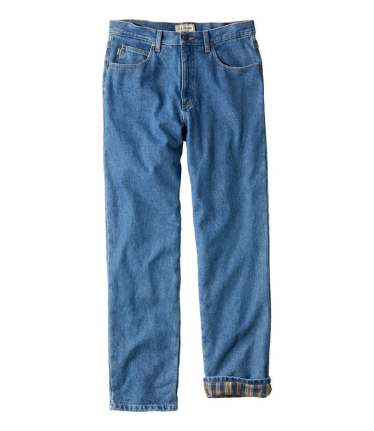 L.L.Bean Men's Double L® Jeans, Classic Fit, Flannel-Lined Stonewashed
