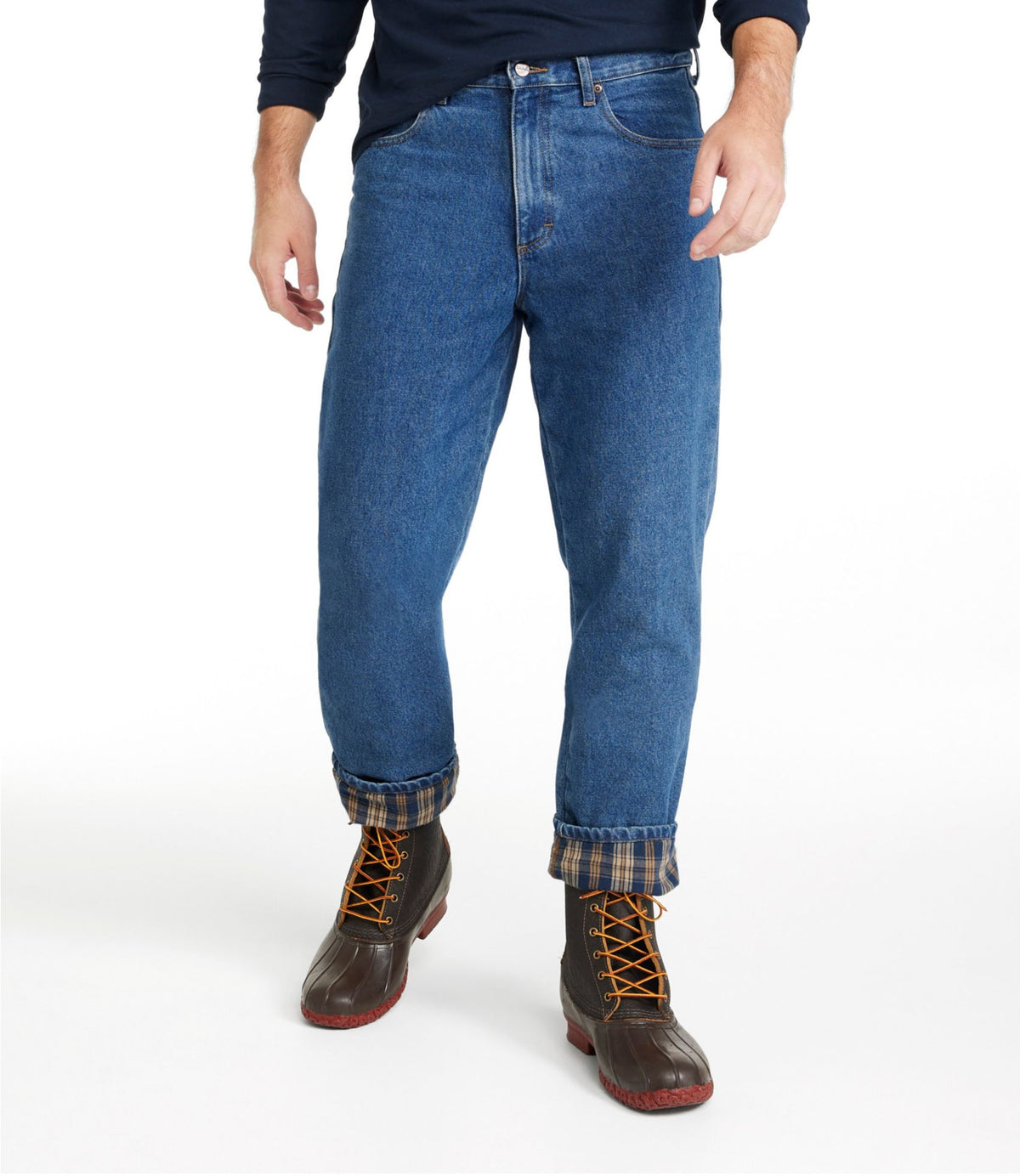 L.L.Bean Men's Double L® Jeans, Classic Fit, Flannel-Lined Stonewashed