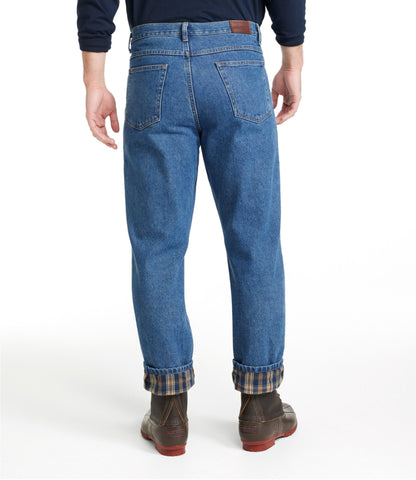 L.L.Bean Men's Double L® Jeans, Classic Fit, Flannel-Lined Stonewashed
